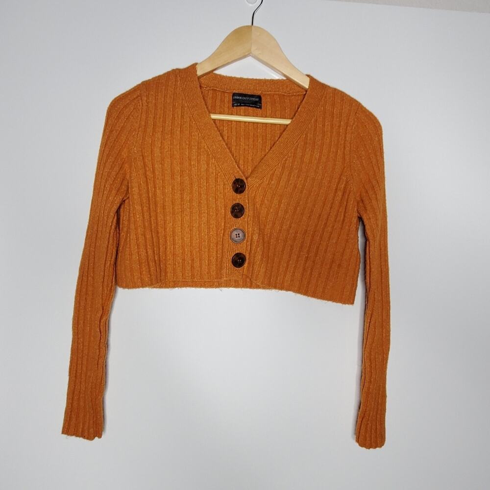 Urban Outfitters Orange Ribbed Knit cropped sweater Size Xs